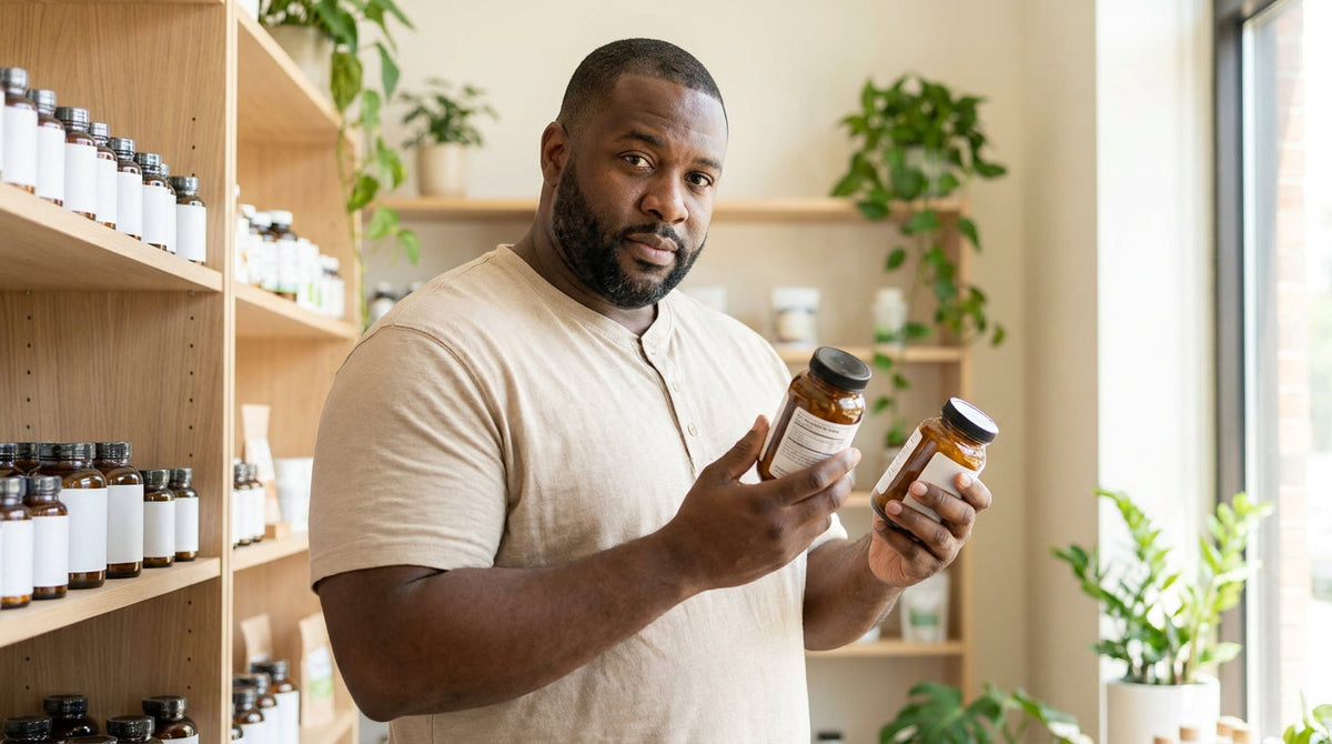 wellness-professional-reviewing-supplement-jars 