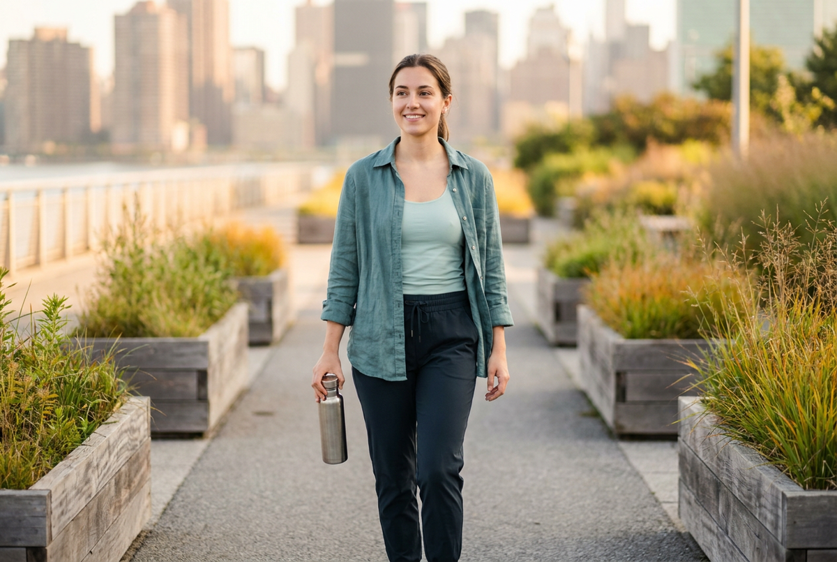woman-walking-riverside-reusable-bottle 